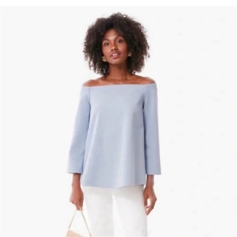 Tuckernuck Blue Off-Shoulder Blouse